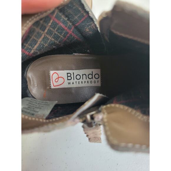 Blondo Ankle Booties Liam B5859-MSH Tan Suede Waterproof Side Zip Womens Sz 8.5M - Picture 6 of 11
